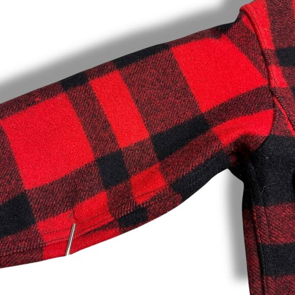 Vintage 60s Filson Mackinaw Cruiser Red Black Buffalo Check Plaid Wool Jacket S - Picture 9 of 10